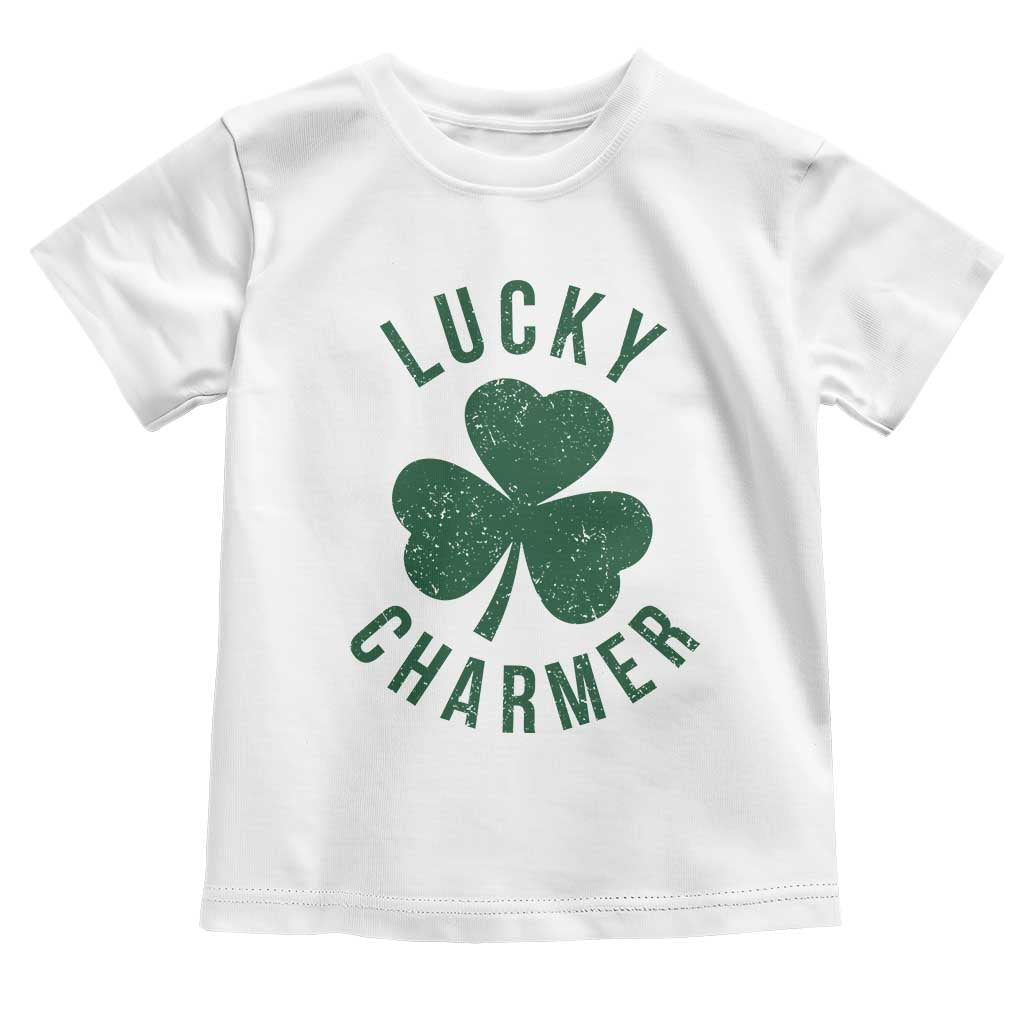 Funny Irish St Patricks Day Shamrock Toddler T Shirt Lucky Charmer TS10 White Print Your Wear