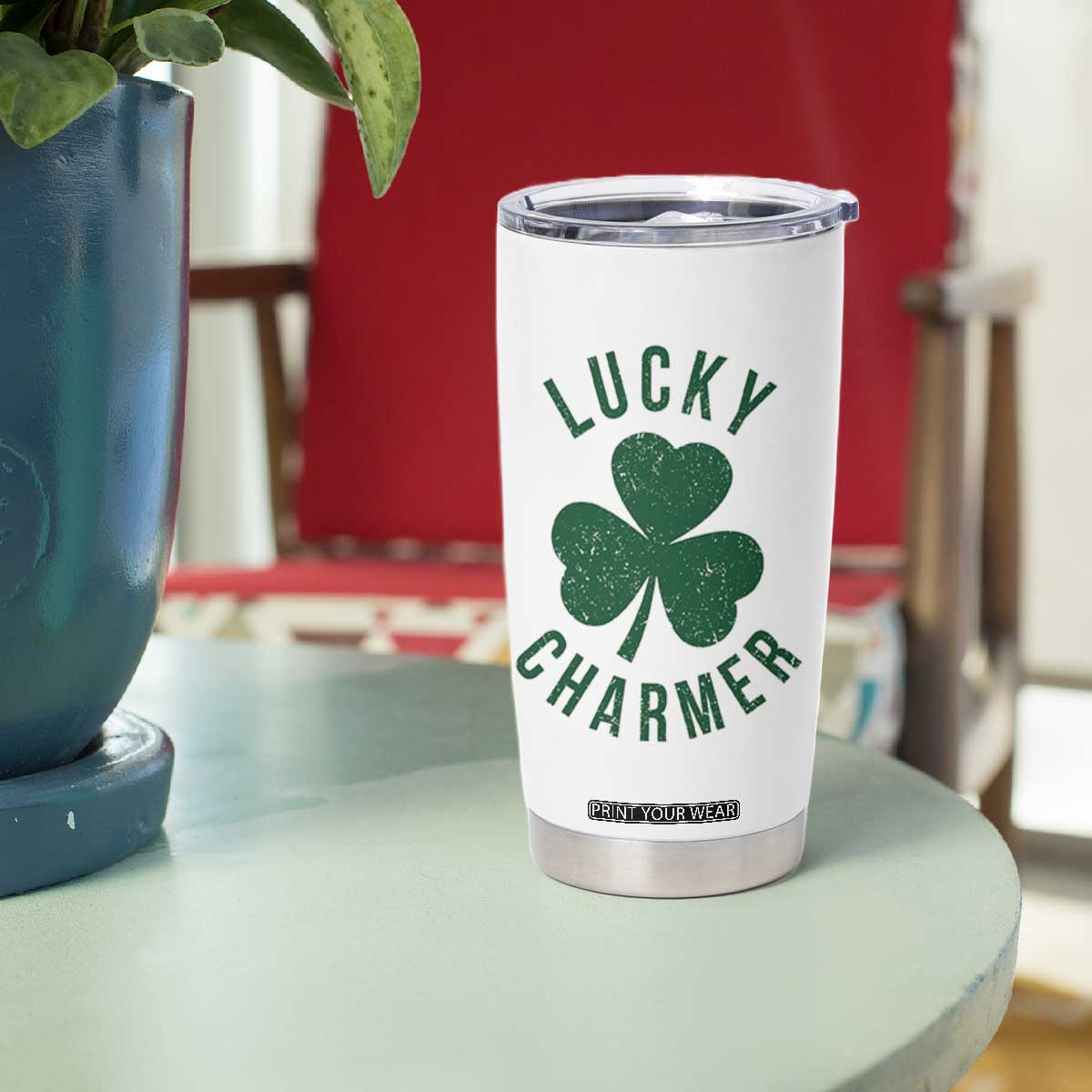 Funny Irish St Patricks Day Shamrock Tumbler Cup Lucky Charmer TS10 Print Your Wear