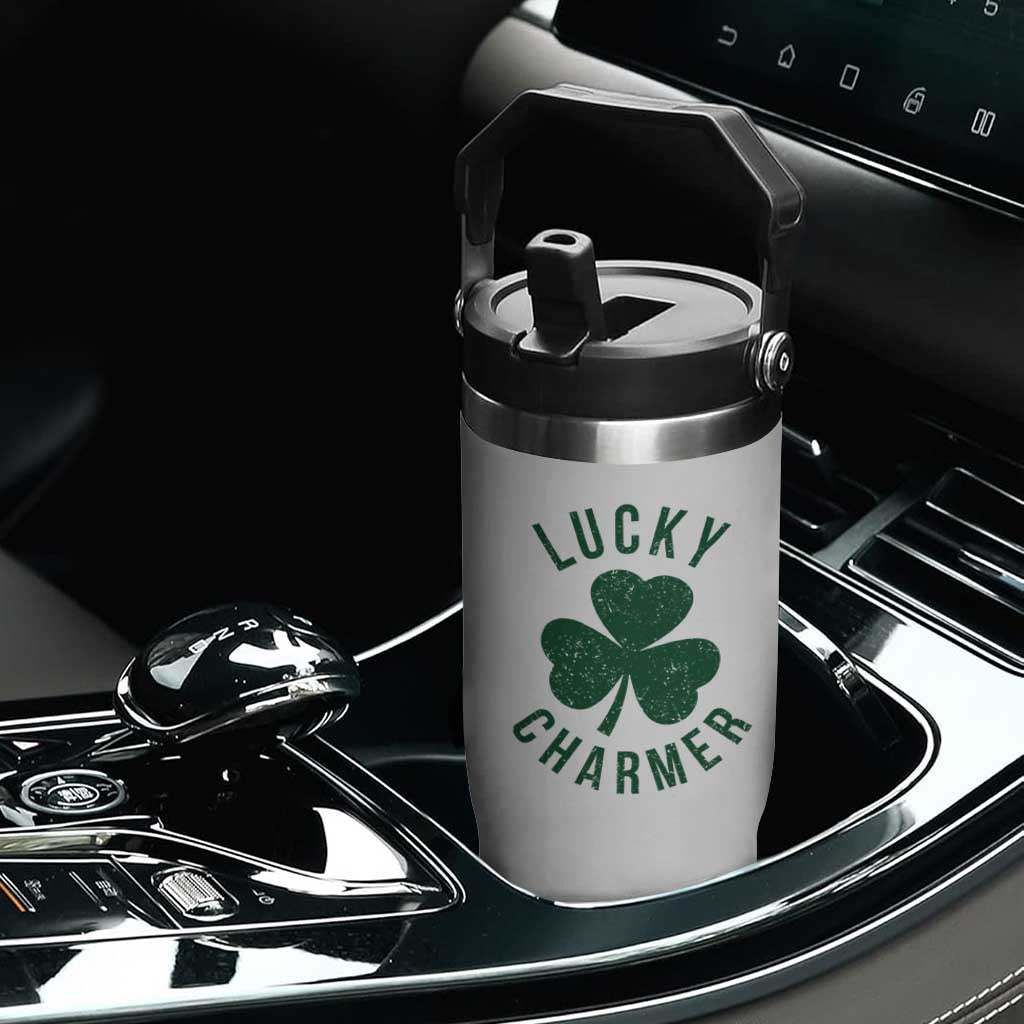 Funny Irish St Patricks Day Shamrock Flip Straw Tumbler Lucky Charmer TS10 Print Your Wear