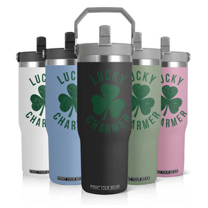 Funny Irish St Patricks Day Shamrock Flip Straw Tumbler Lucky Charmer TS10 Print Your Wear