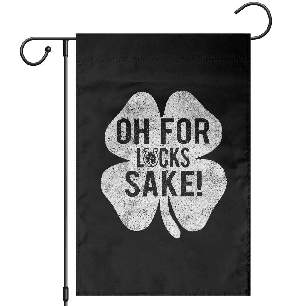 Funny Irish St Patricks Day Shamrock Garden Flag Oh For Lucks Sake TS10 Black Print Your Wear