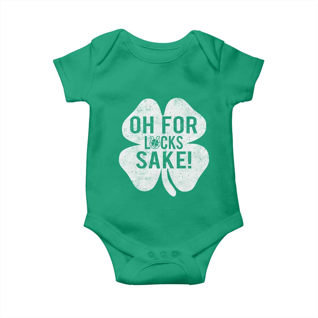 Funny Irish St Patricks Day Shamrock Baby Onesie Oh For Lucks Sake TS10 Irish Green Print Your Wear
