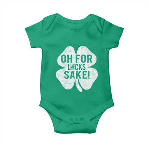 Funny Irish St Patricks Day Shamrock Baby Onesie Oh For Lucks Sake TS10 Irish Green Print Your Wear