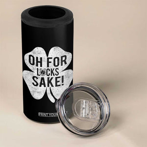Funny Irish St Patricks Day Shamrock 4 in 1 Can Cooler Tumbler Oh For Lucks Sake TS10 Print Your Wear