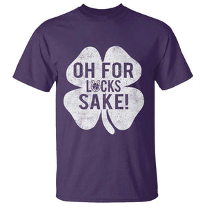 Funny Irish St Patricks Day Shamrock T Shirt Oh For Lucks Sake TS10 Purple Print Your Wear