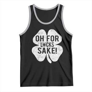 Funny Irish St Patricks Day Shamrock Tank Top Oh For Lucks Sake TS10 Black Athletic Heather Print Your Wear