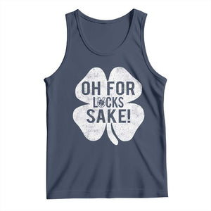 Funny Irish St Patricks Day Shamrock Tank Top Oh For Lucks Sake TS10 Navy Print Your Wear