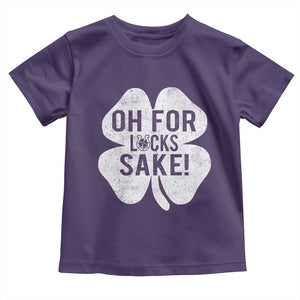 Funny Irish St Patricks Day Shamrock Toddler T Shirt Oh For Lucks Sake TS10 Purple Print Your Wear