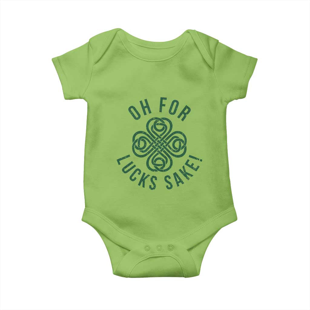 Funny St Patricks Day Baby Onesie Oh For Lucks Sake Irish Celtic Shamrock TS10 Lime Print Your Wear