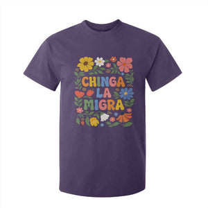 Chinga La Migra T Shirt For Kid Funny Boho Floral Resist Retro Pro Immigration TS10 Purple Print Your Wear
