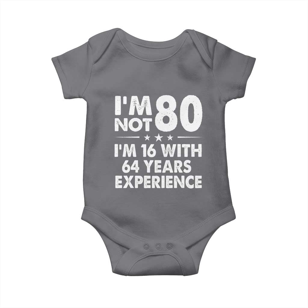 80th Birthday Baby Onesie Funny Saying Retro Vintage 80 Year Old Gift TS10 Charcoal Print Your Wear