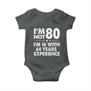 80th Birthday Baby Onesie Funny Saying Retro Vintage 80 Year Old Gift TS10 Dark Heather Print Your Wear