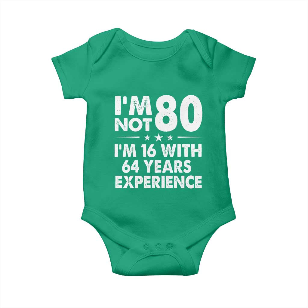 80th Birthday Baby Onesie Funny Saying Retro Vintage 80 Year Old Gift TS10 Irish Green Print Your Wear