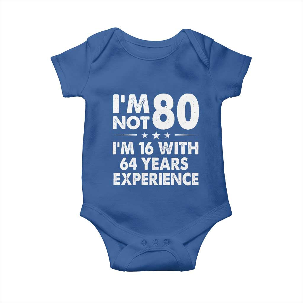 80th Birthday Baby Onesie Funny Saying Retro Vintage 80 Year Old Gift TS10 Royal Blue Print Your Wear