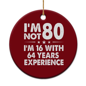 80th Birthday Ceramic Ornament Funny Saying Retro Vintage 80 Year Old Gift TS10 1pc Red Print Your Wear
