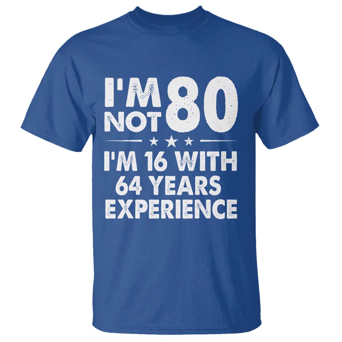 80th Birthday T Shirt Funny Saying Retro Vintage 80 Year Old Gift TS10 Royal Blue Print Your Wear