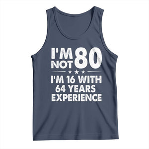 80th Birthday Tank Top Funny Saying Retro Vintage 80 Year Old Gift TS10 Navy Print Your Wear