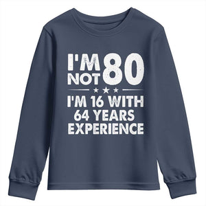80th Birthday Youth Sweatshirt Funny Saying Retro Vintage 80 Year Old Gift TS10 Navy Print Your Wear