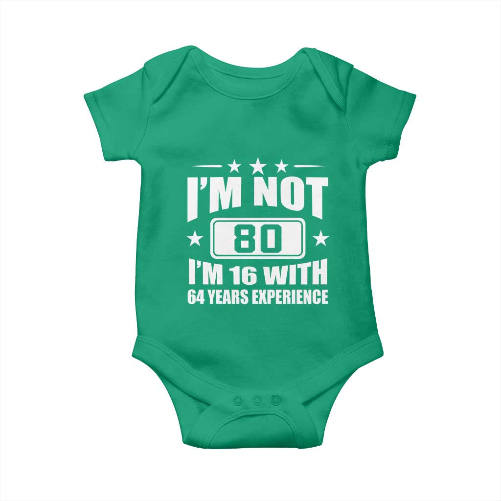 80th Birthday Baby Onesie Funny Saying 80 Year Old Gift TS10 Irish Green Print Your Wear
