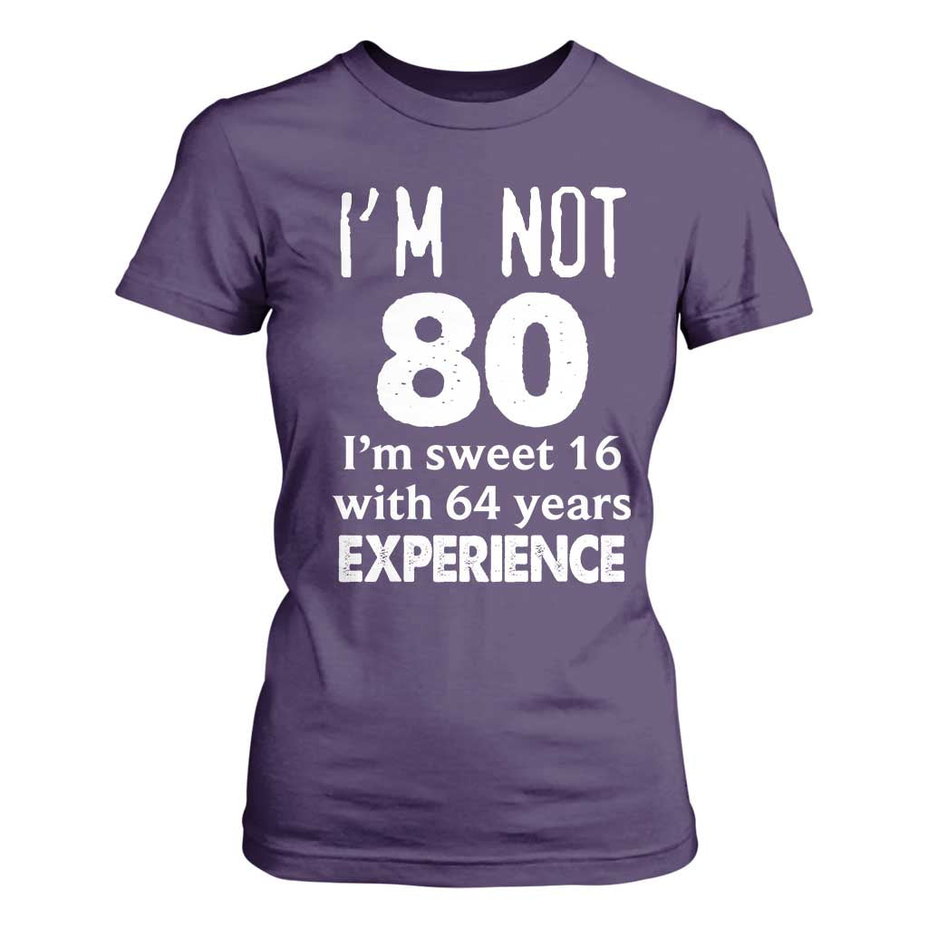 80th Birthday T Shirt For Women Funny 80 Year Old Gift TS10 Purple Print Your Wear