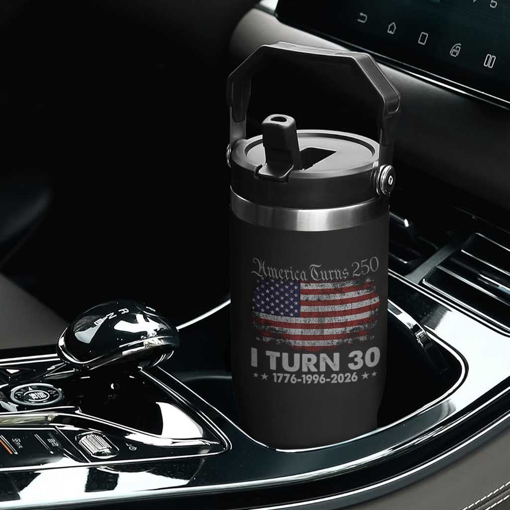 America Turns 250 I Turn 30 Flip Straw Tumbler Vintage 1996 30th Birthday 250th Anniversary USA 30 Year Old Gift