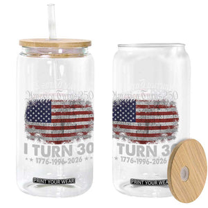 America Turns 250 I Turn 30 Glass Can Vintage 1996 30th Birthday 250th Anniversary USA 30 Year Old Gift TS10 Print Your Wear