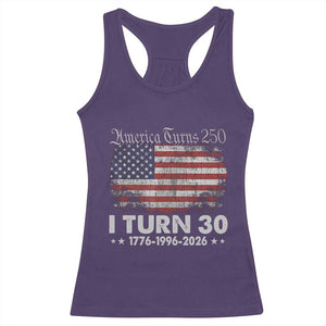 America Turns 250 I Turn 30 Racerback Tank Top Vintage 1996 30th Birthday 250th Anniversary USA 30 Year Old Gift