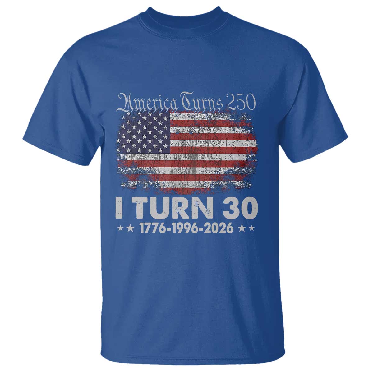 America Turns 250 I Turn 30 T Shirt Vintage 1996 30th Birthday 250th Anniversary USA 30 Year Old Gift