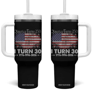 America Turns 250 I Turn 30 Tumbler With Handle Vintage 1996 30th Birthday 250th Anniversary USA 30 Year Old Gift