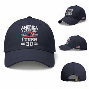 America Turns 250 I Turn 30 Baseball Cap Vintage 1996 30th Birthday 250th Anniversary USA Flag 30 Year Old Gift