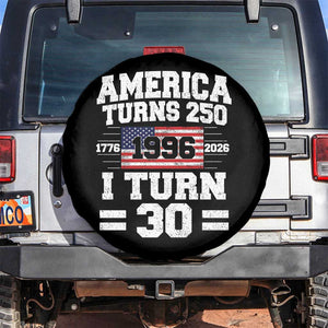 America Turns 250 I Turn 30 Spare Tire Cover Vintage 1996 30th Birthday 250th Anniversary USA Flag 30 Year Old Gift