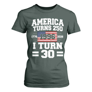America Turns 250 I Turn 30 T Shirt For Women Vintage 1996 30th Birthday 250th Anniversary USA Flag 30 Year Old Gift