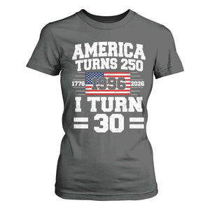 America Turns 250 I Turn 30 T Shirt For Women Vintage 1996 30th Birthday 250th Anniversary USA Flag 30 Year Old Gift