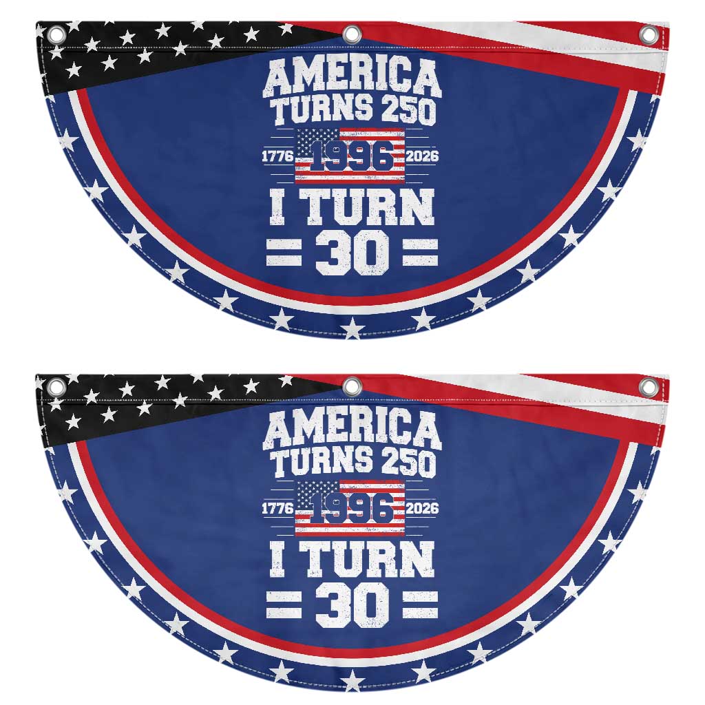 America Turns 250 I Turn 30 Patriotic Fan Flag Vintage 1996 30th Birthday 250th Anniversary USA Flag 30 Year Old Gift