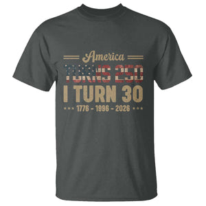 America Turns 250 I Turn 30 T Shirt Retro 1996 30th Birthday 250th Anniversary USA Flag 30 Year Old Gift