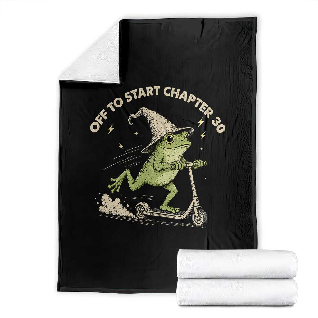30th Birthday Frog Throw Blanket Off To Start Chapter 30 TS10 Black Print Your Wear