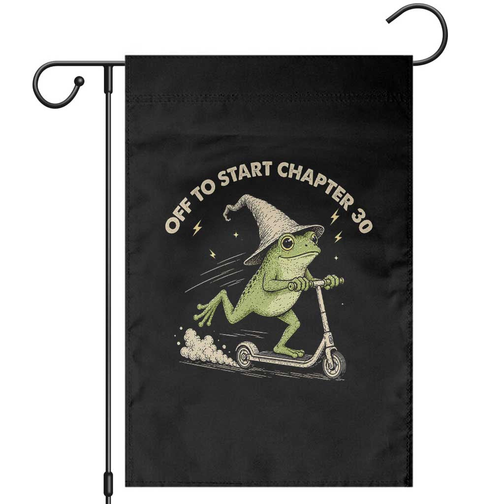 30th Birthday Frog Garden Flag Off To Start Chapter 30 TS10 Black Print Your Wear