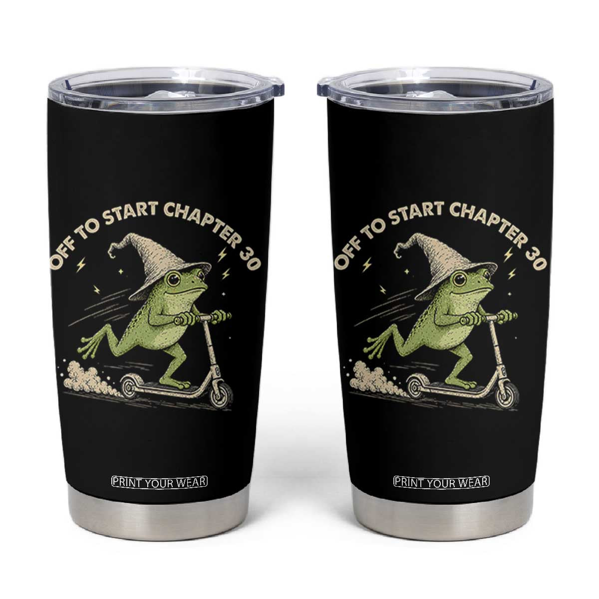 30th Birthday Frog Tumbler Cup Off To Start Chapter 30 TS10 Black Print Your Wear