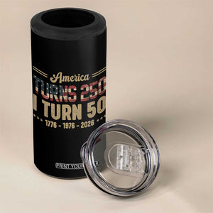 America Turns 250 I Turn 50 50th Birthday 4 in 1 Can Cooler Tumbler Vintage USA 250th Anniversary 1976 50 Year Old Gift