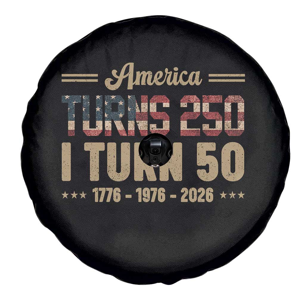 America Turns 250 I Turn 50 50th Birthday Spare Tire Cover Vintage USA 250th Anniversary 1976 50 Year Old Gift