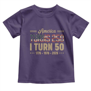 America Turns 250 I Turn 50 50th Birthday Toddler T Shirt Vintage USA 250th Anniversary 1976 50 Year Old Gift