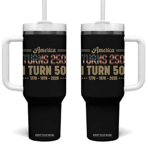America Turns 250 I Turn 50 50th Birthday Tumbler With Handle Vintage USA 250th Anniversary 1976 50 Year Old Gift