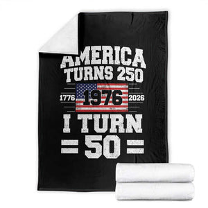 America Turns 250 I Turn 50 50th Birthday Throw Blanket USA 250th Anniversary 1976 50 Year Old Gift