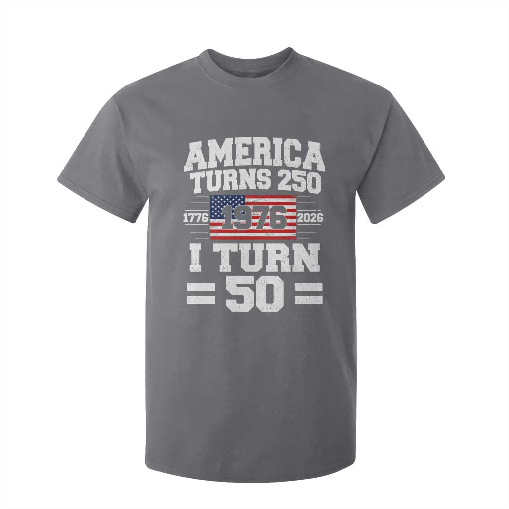 America Turns 250 I Turn 50 50th Birthday T Shirt For Kid USA 250th Anniversary 1976 50 Year Old Gift