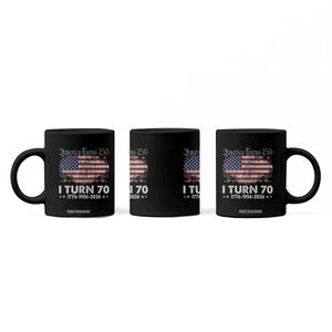 America Turns 250 I Turn 70 Coffee Mug Vintage 1956 70th Birthday 250th Anniversary USA 70 Year Old Gift