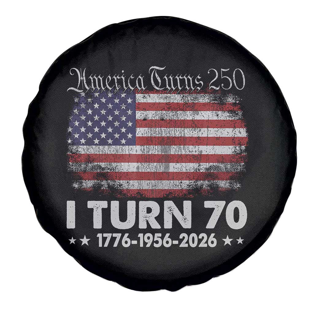 America Turns 250 I Turn 70 Spare Tire Cover Vintage 1956 70th Birthday 250th Anniversary USA 70 Year Old Gift