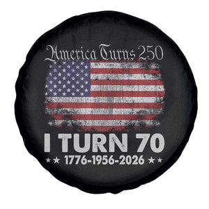 America Turns 250 I Turn 70 Spare Tire Cover Vintage 1956 70th Birthday 250th Anniversary USA 70 Year Old Gift