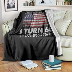 America Turns 250 I Turn 60 Throw Blanket Vintage 1966 60th Birthday 250th Anniversary USA 60 Year Old Gift