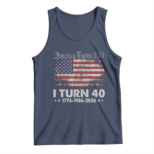 America Turns 250 I Turn 40 Tank Top Vintage 1986 40th Birthday 250th Anniversary USA 40 Year Old Gift