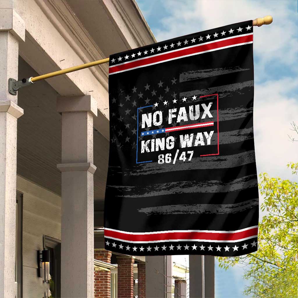 Snarky No Kings In America Garden Flag No Faux King Way 86 47 TS10 Distressed Black Red Print Your Wear